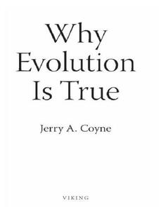 Download Why Evolution Is True PDF By Coyne, Jerry A