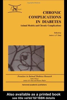 Download Chronic Complications in Diabetes: Animal Models and Chronic ...