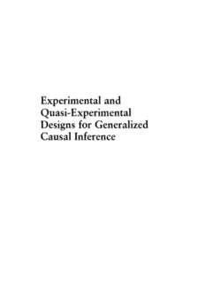 experimental and quasi experimental designs for generalised causal inference