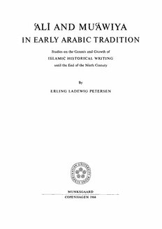 Download Ali And Mu'awiya In Early Arabic Tradition: Studies On The ...