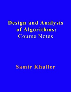 Download Design And Analysis Of Algorithms PDF By Samir Khuller